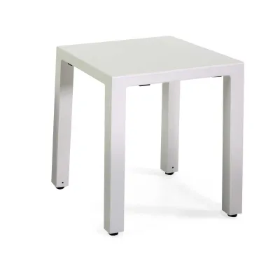 Arredo Giardino Collezione esclusiva Tavolino basso alluminio alma bianco cm 35x35h42 - vacchetti a prezzo scontato