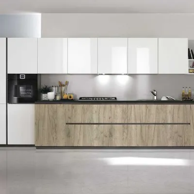 Cucina bianca moderna lineare Spagnol cucine Vivere 1 a soli 12200