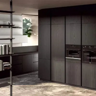 Cucina design rovere moro Vismap ad angolo Visma arredo legno nero a soli 20900