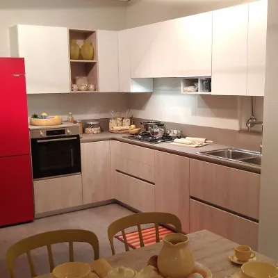 Cucina Style d35 di doimo moderna rovere chiaro ad angolo Doimo cucine scontata 39%