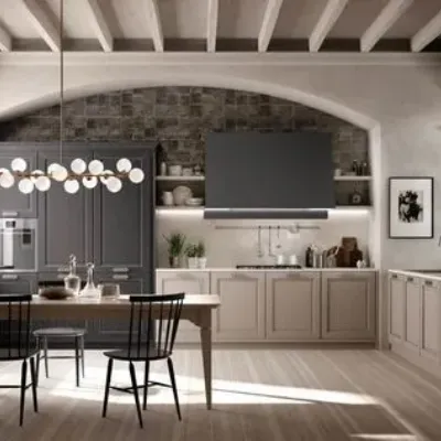 Cucina lineare in legno grigio Venezia  a prezzo scontato