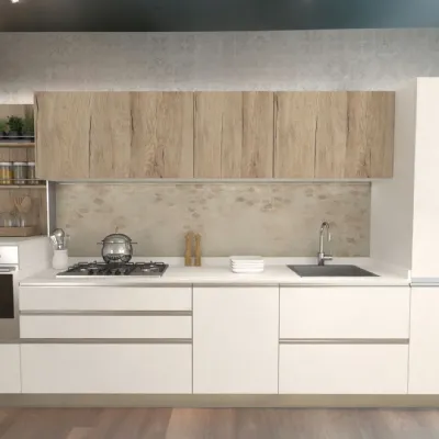 Progetta la tua cucina bianca moderna lineare Start con Veneta Cucine a soli 7700!