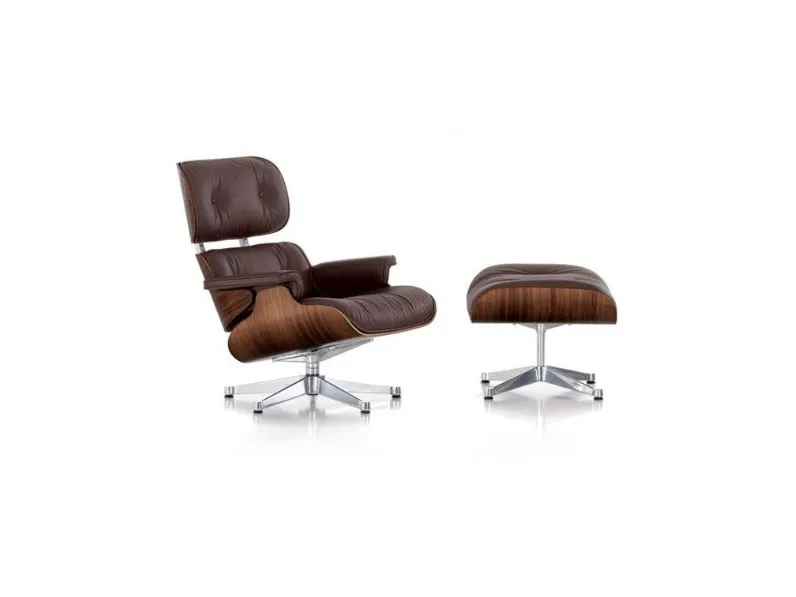 Poltrona relax in Pelle James lounge chair con ottoman A&c in Offerta Outlet