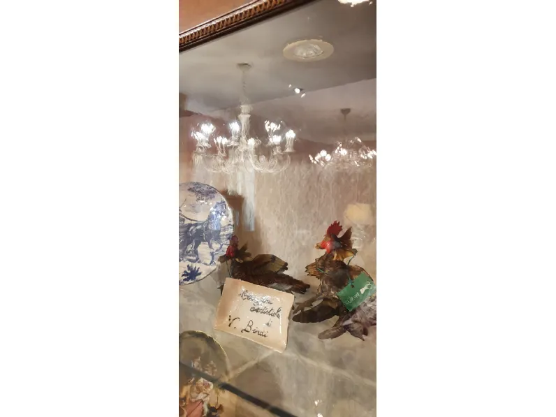 Mobile di Antiquariato Artigianale Vetrina cristalliera in ciliegio A PREZZO RIBASSATO