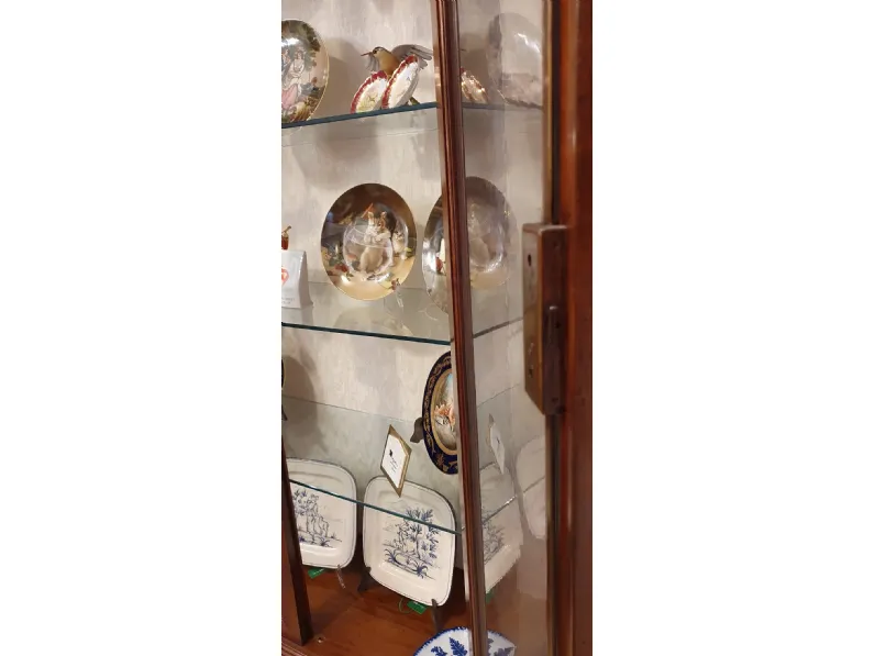 Mobile di Antiquariato Artigianale Vetrina cristalliera in ciliegio A PREZZO RIBASSATO