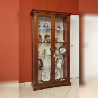 Mobile di Antiquariato Artigianale Vetrina cristalliera in ciliegio A PREZZO RIBASSATO