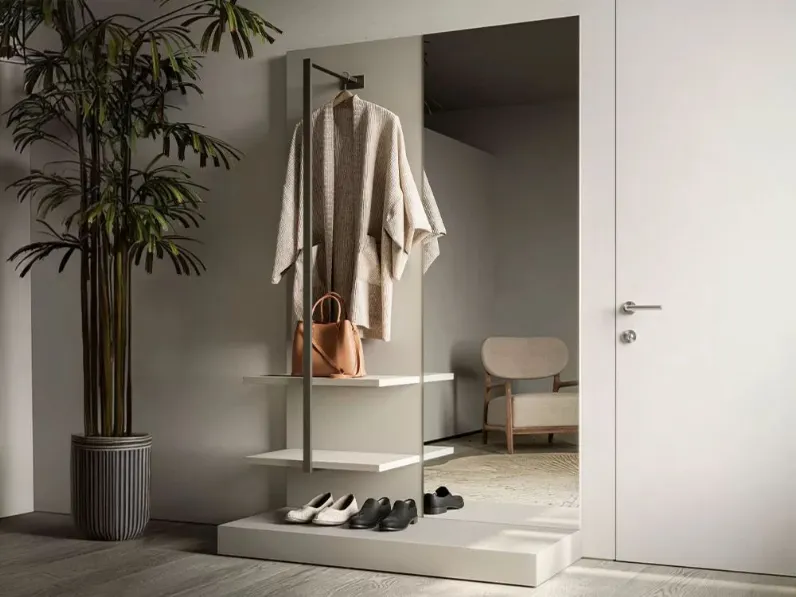 Appendiabiti con boiserie e specchio Artigianale in laccato opaco a prezzo Outlet