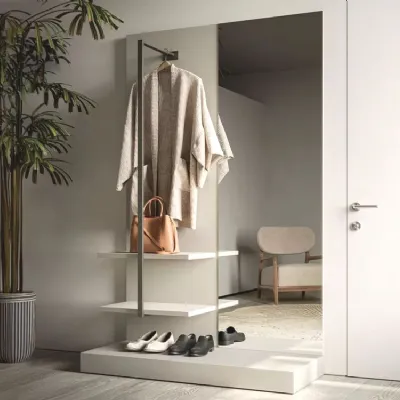 Appendiabiti con boiserie e specchio Artigianale in laccato opaco a prezzo Outlet