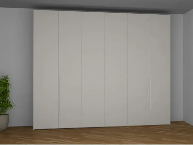 Armadio di Collezione esclusiva modello 6antepromo con cassettiere in laminato opaco con sconto -18%