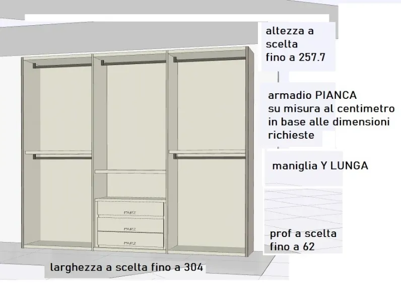 Armadio Plana Pianca a sei ante a prezzo scontato