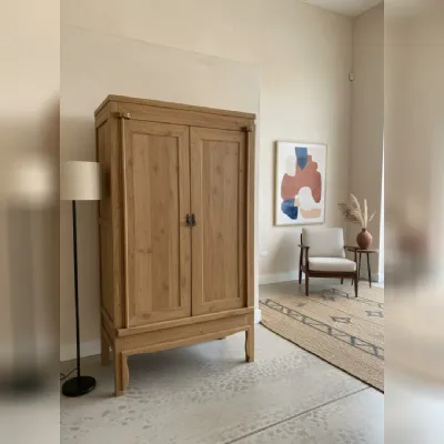 Armadio di Outlet etnico modello Armadio dispensa teak 110 in legno con sconto -31%