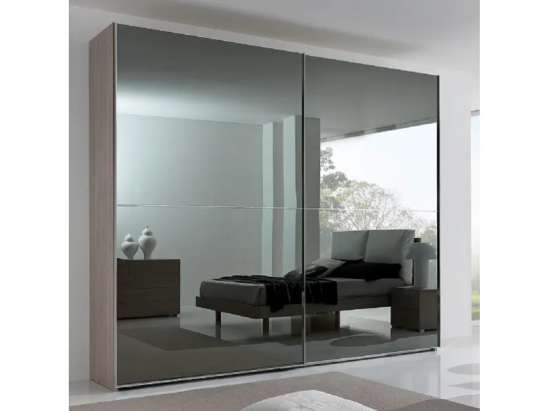 Armadio mod.visual a 2 ante-scorrevoli-maxi a specchio in promo-sconto del 40% realizzato in specchio di S75 scontato -46%
