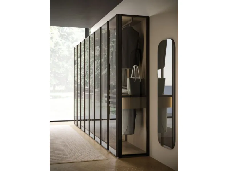 Armadio con ante battenti moderno Armadio skeletro con ante glass night 15 Orme a prezzo ribassato