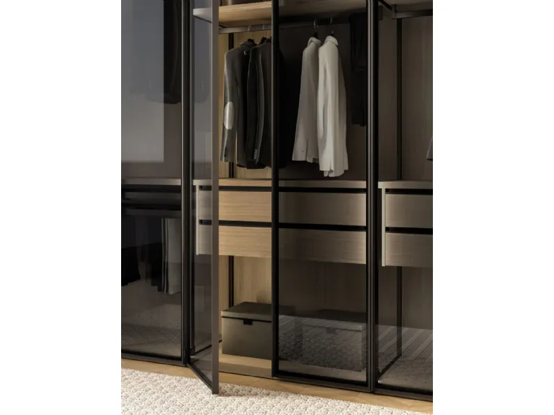 Armadio con ante battenti moderno Armadio skeletro con ante glass night 15 Orme a prezzo ribassato