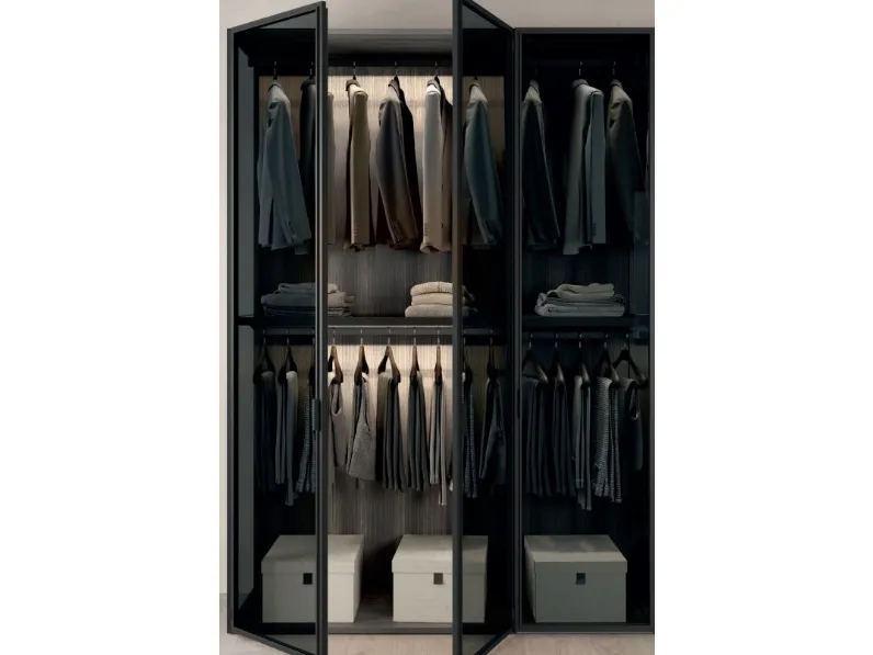 Armadio con ante battenti modello Armadio 3aqnte vetro glass sunrise  scontato del 30%