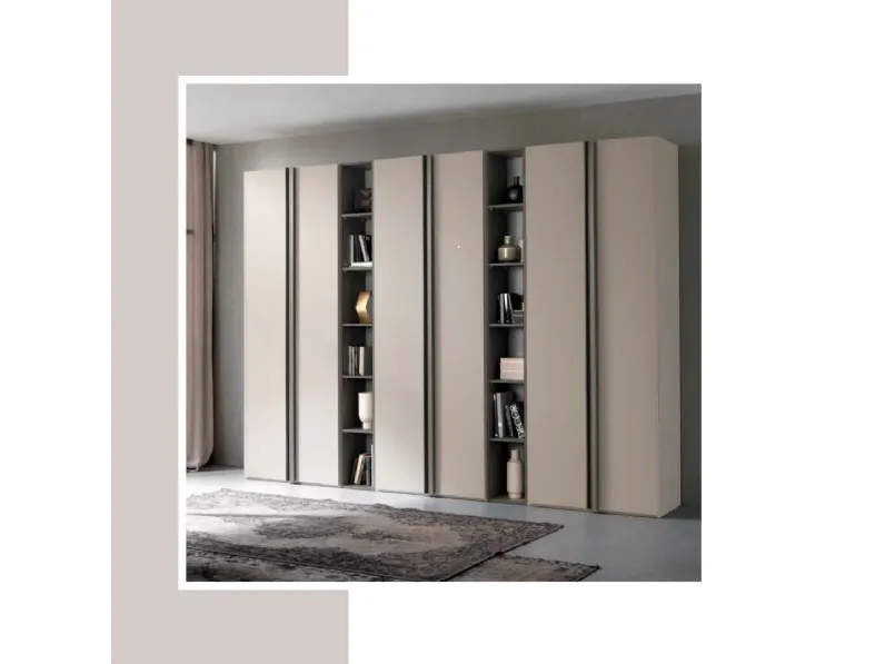 Armadio con ante battenti a prezzo scontato modello Armadio mod.ghost con librerie in promo-sconto del 50% di Gierre mobili 