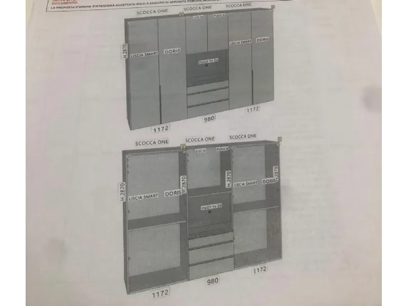 Armadio ante battenti in laminato materico Tomasella di Tomasella