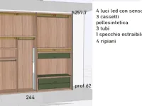 Armadio con ante battenti modello Cornice con anta in pelle sintetica scontato del 30%