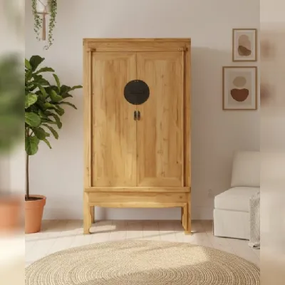 Armadio con ante battenti a prezzo scontato modello Armadio oriente teak di Outlet etnico 
