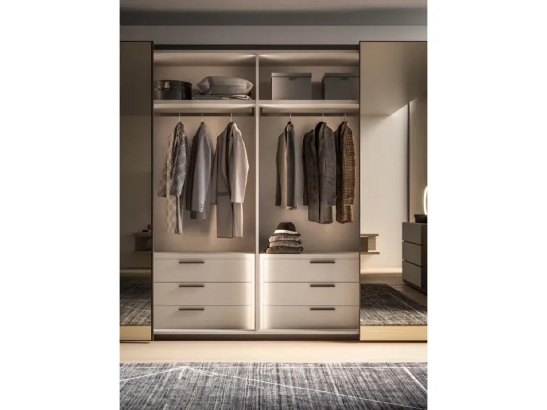 Armadio con ante scorrevoli moderno Febe e frame night 30 Orme a prezzo ribassato