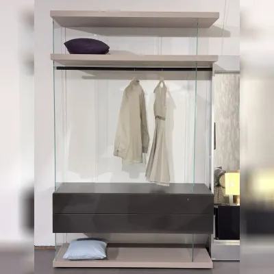 Armadio con cabina armadio a prezzo scontato modello Air walk in closet di Lago 