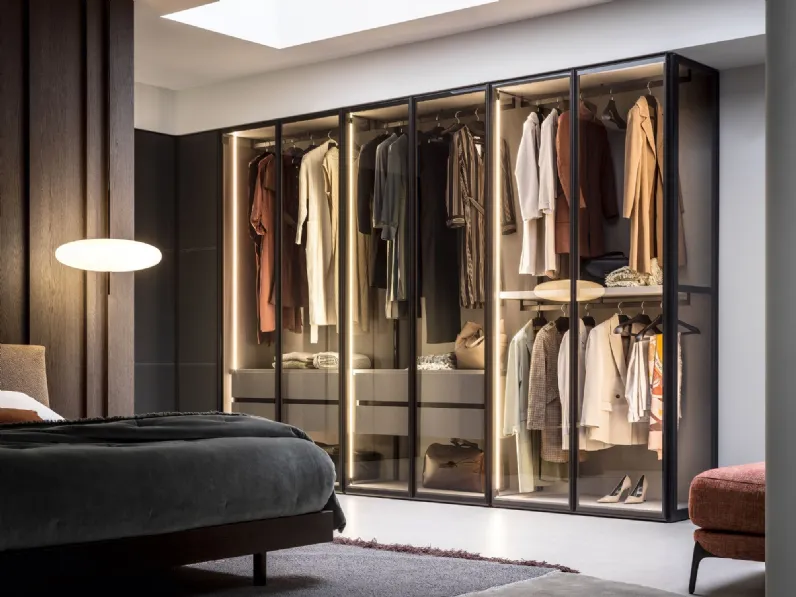 Armadio Perry vetro + laccato di Novamobili in OFFERTA OUTLET