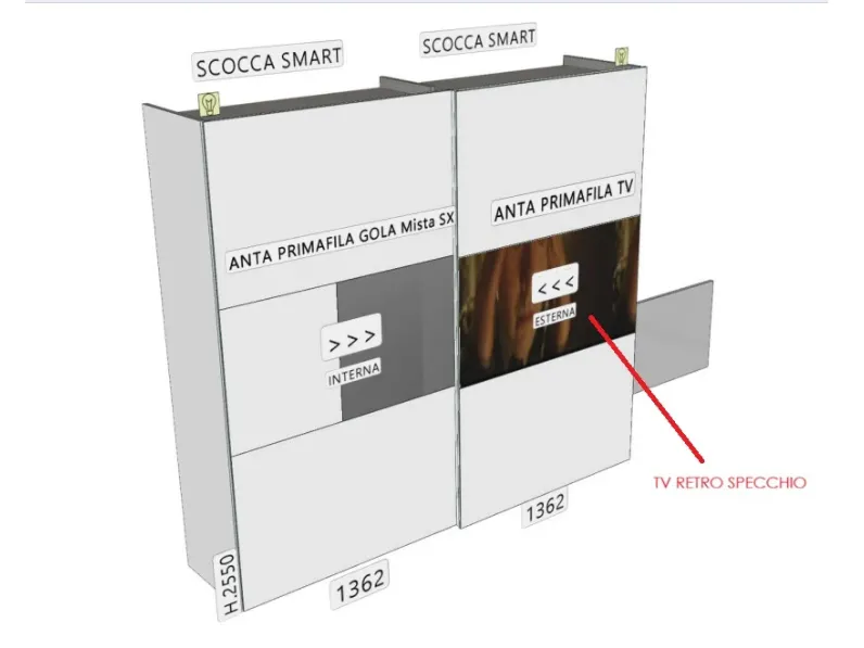 Armadio moderno Primafila di Tomasella a PREZZO OUTLET -30%