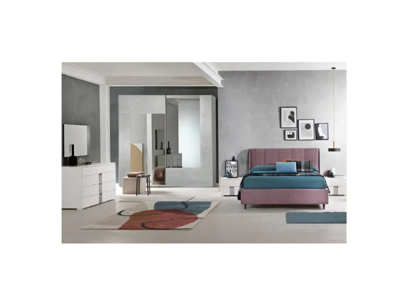 Armadio a 2 ante scorrevoli mod.luxury con specchi fumè in promo-sconto del 50% Gierre mobili a due ante a prezzo scontato