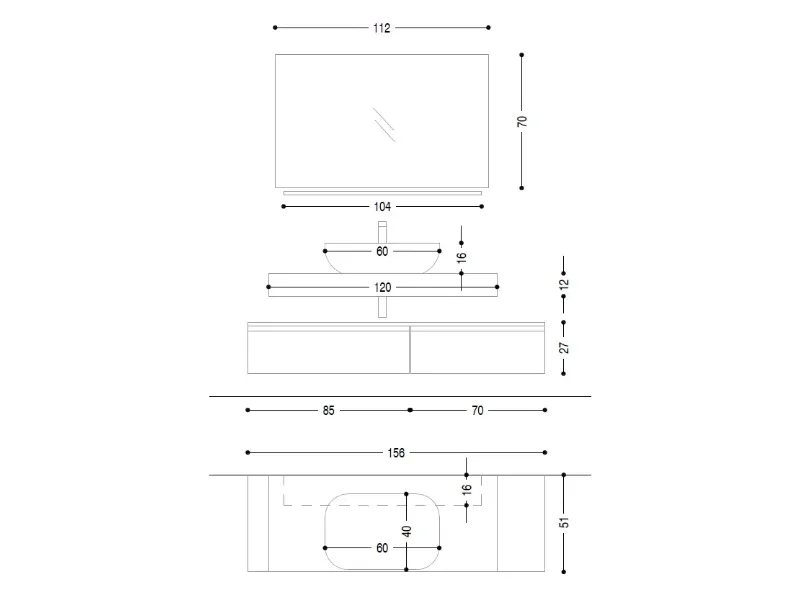 ARREDO BAGNO Arcom: mobile SCONTATO in OFFERTA OUTLET - 53%