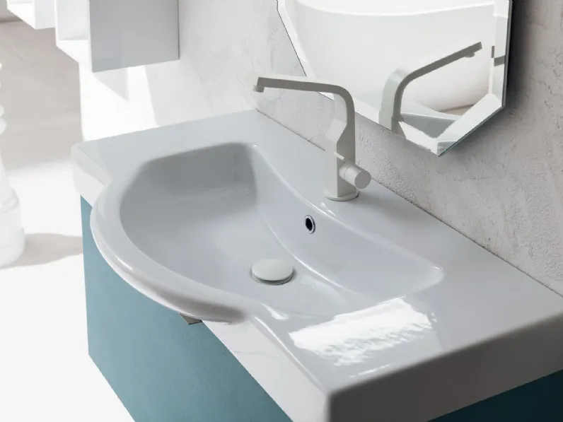 Mobile bagno moderno Azzurro di Artigianale in OFFERTA OUTLET - 26%