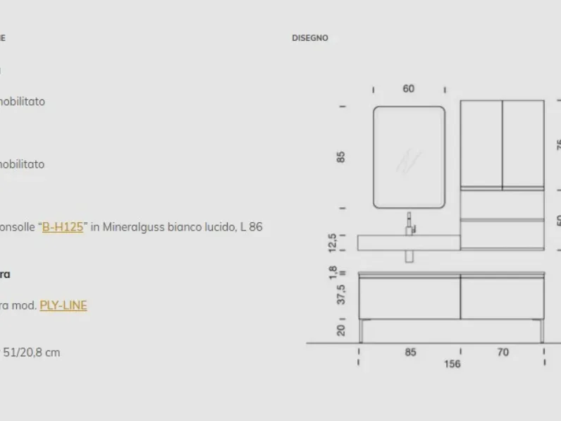 Mobile per la sala da bagno Artigianale Ipe 15 a prezzo scontato