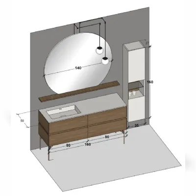 Mobile bagno moderno M2 system di Baxar in OFFERTA OUTLET - 20%