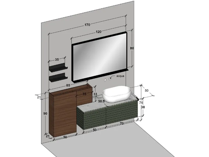 Mobile per la sala da bagno Baxar M3 system in Offerta Outlet