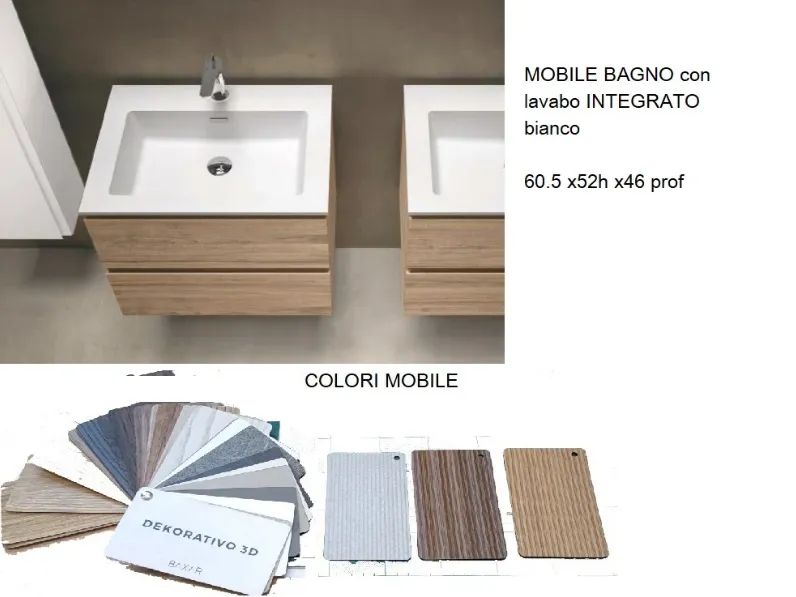 Syntesy 60 m1 surf Baxar: mobile bagno sospeso A PREZZI OUTLET