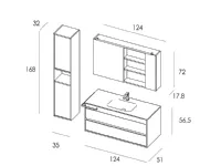 Mobile arredo bagno Sospeso Mastella Duetto 01 a prezzo scontato