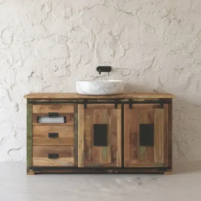 Mobile bagno in legno modello Credenza jupiter 150 di Outlet etnico a prezzo Outlet