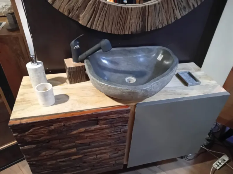 Mobile bagno A terra Mobile bagno  quercia  di rovere design  Nuovi mondi collection scontato - 46%