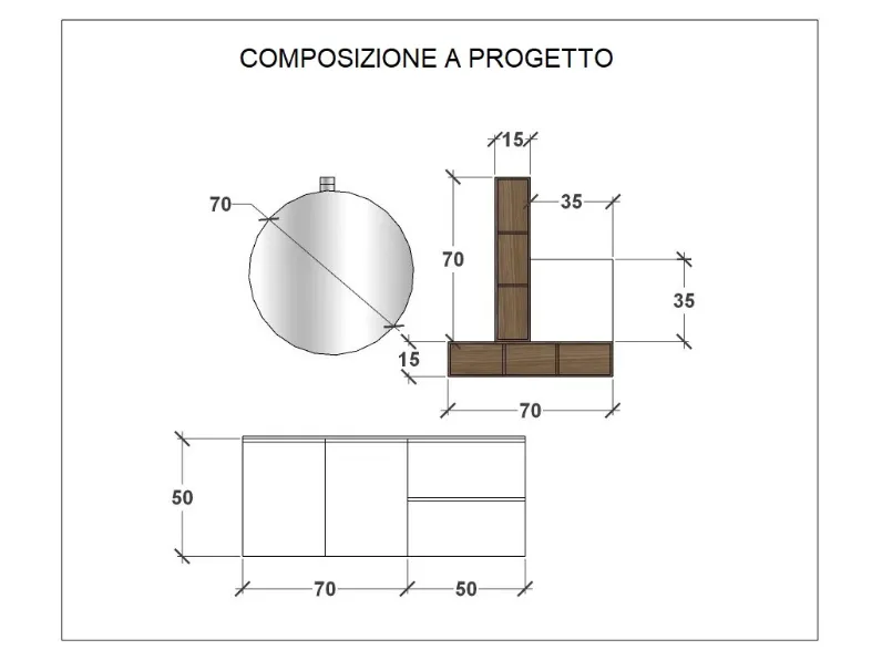 Mobile bagno in laminato modello M1 system di Baxar in Offerta Outlet