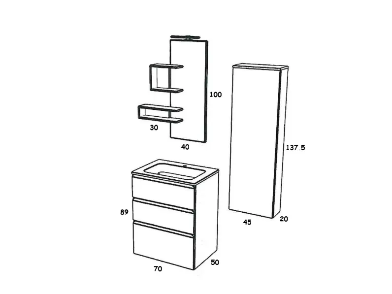 Mobile bagno A terra Ibay Ideal bagni scontato - 30%