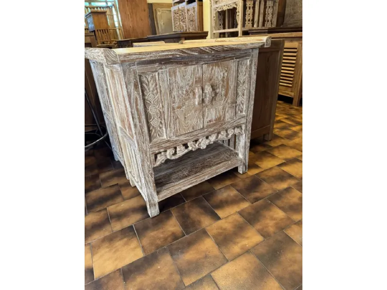 Mobile bagno a terra Mobile consolle bagno teak decapato di Outlet etnico SCONTATO - 41%