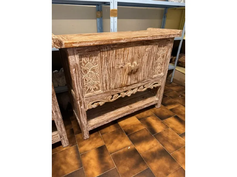 Mobile bagno a terra Mobile consolle bagno teak decapato di Outlet etnico SCONTATO - 41%