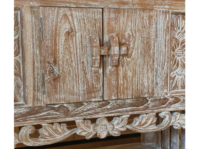 Mobile bagno a terra Mobile consolle bagno teak decapato di Outlet etnico SCONTATO - 41%