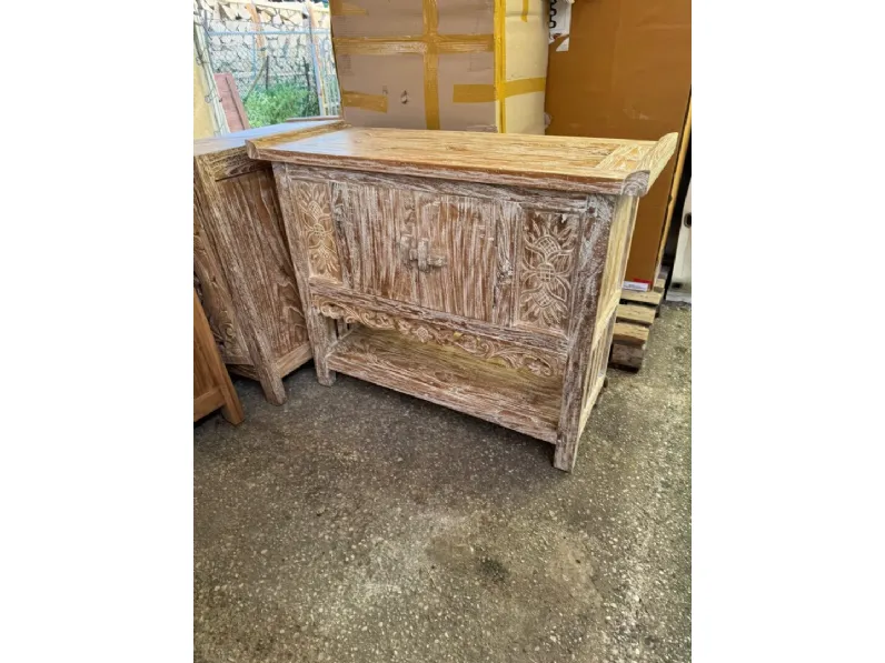 Mobile bagno a terra Mobile consolle bagno teak decapato di Outlet etnico SCONTATO - 41%