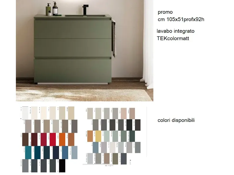 Mobile bagno Baxar Sintesi m3system tekcolormatt 105 IN OFFERTA OUTLET