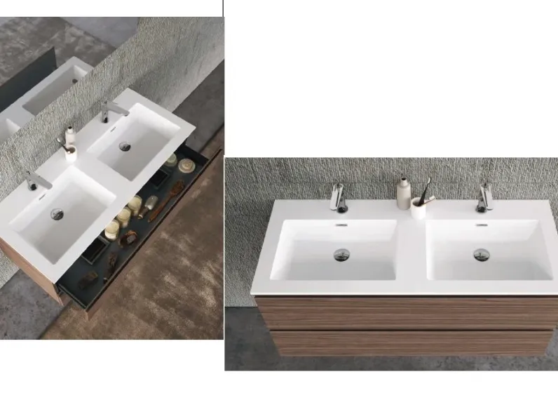 Mobile bagno Sospeso 2lavabi syntesi 120  Baxar a prezzi outlet