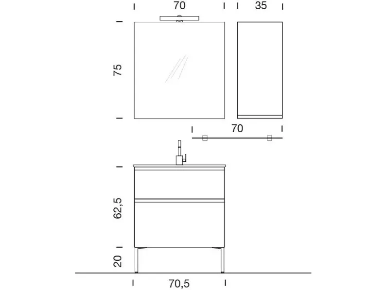 Blocco5 da expo Compab: mobile bagno a terra A PREZZI OUTLET