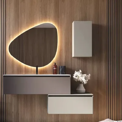 Arredamento bagno: mobile Artigianale Bagno con base sospesa e specchiera a prezzi convenienti