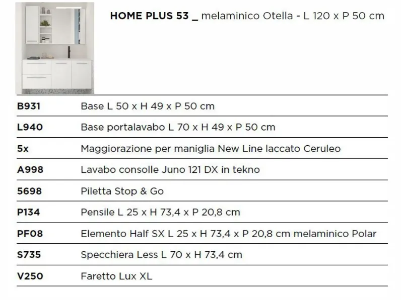 Mobile bagno Sospeso Home plus liscio Arbi scontato - 33%
