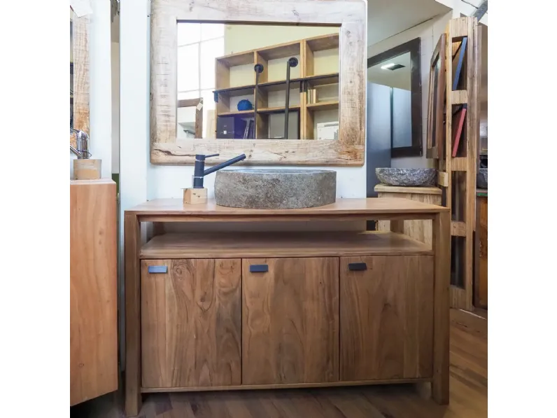 Mobile per la sala da bagno Nuovi mondi collection Mobiule bagno legnop di acacia india    a prezzo scontato