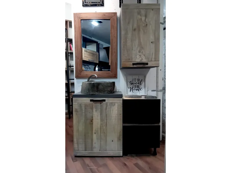 Mobile arredo bagno A terra Nuovi mondi collection Mobile bagno industrial  a prezzi scontati